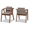 Baxton Studio Marcena Mid-Century Modern Grey Imitation Leather Upholstered 2-Piece Wood Dining Chair Set, PR Set of 2 188-11664-ZORO - alternate 2
